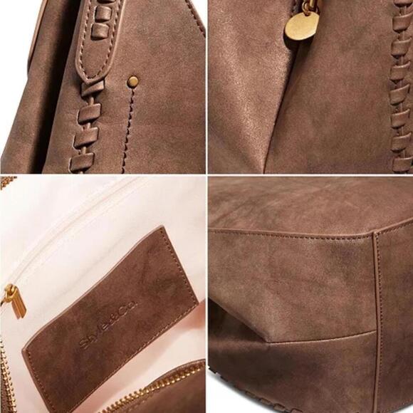 Style & Co Whip-Stitch Soft 4-Poster Tote, purse, bag - Picture 9 of 11